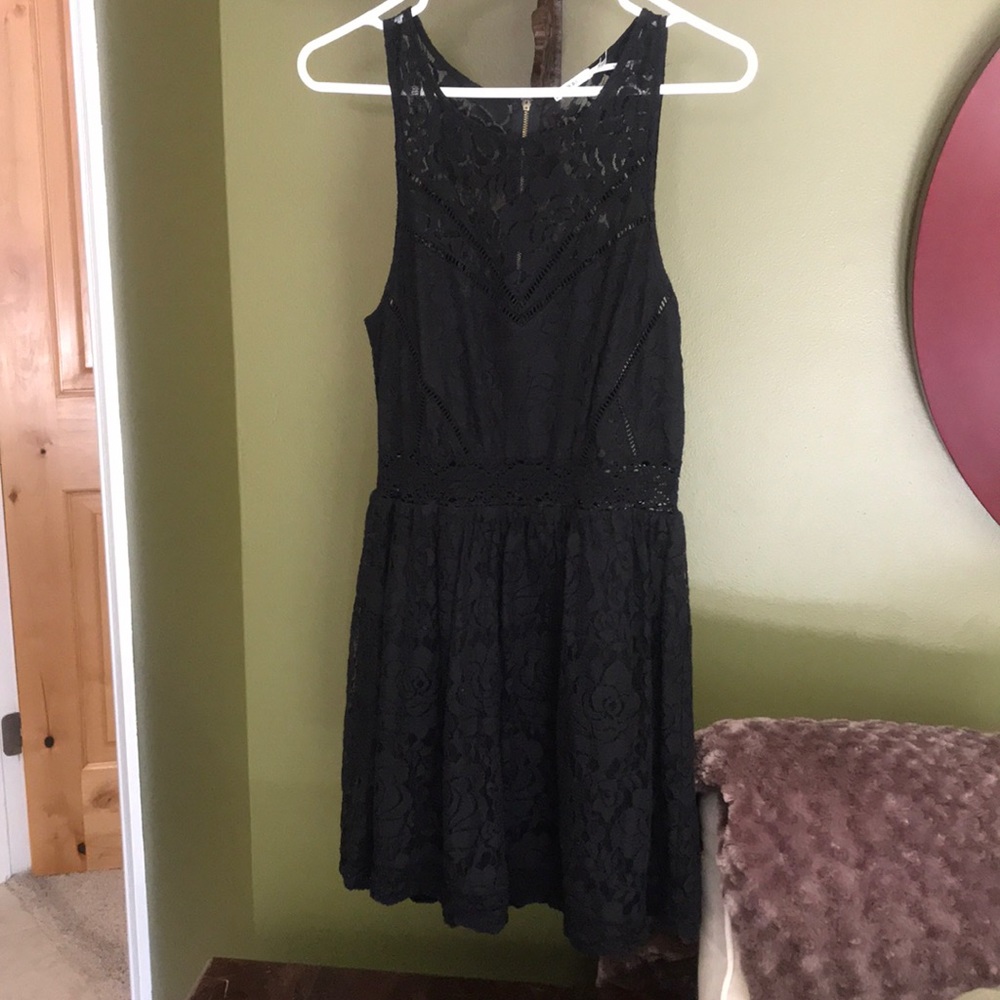 Thin strapped black dress